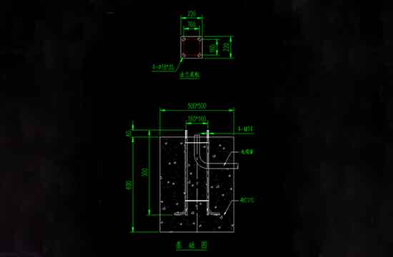 3.5米庭院燈基礎示意圖